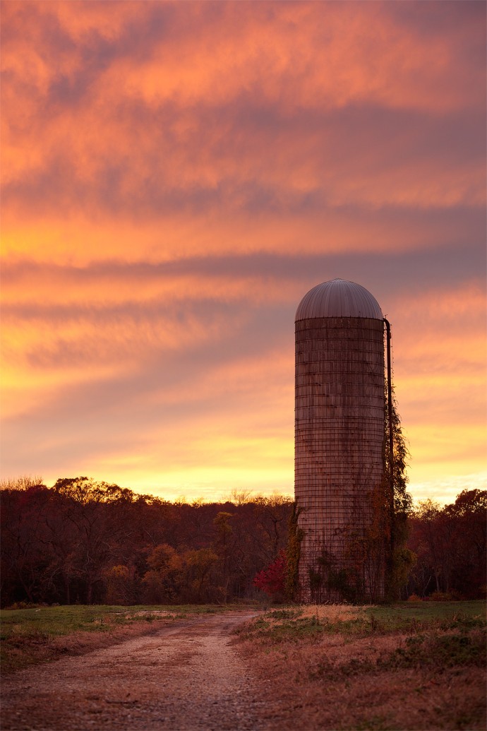 Silo Sunset 2 - Bailey's Corner Road, Wall Township, New Jersey